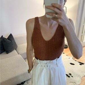 Knitted rust tank top